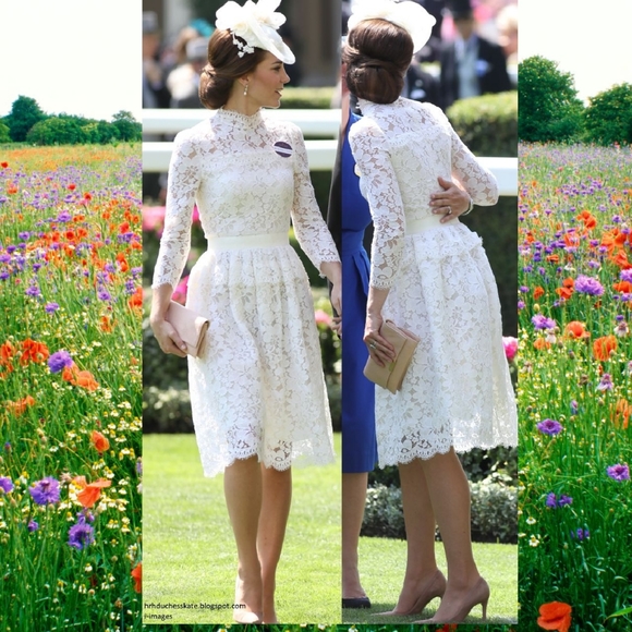 Elegant White Lace Midi Dress - Picture 7 of 12